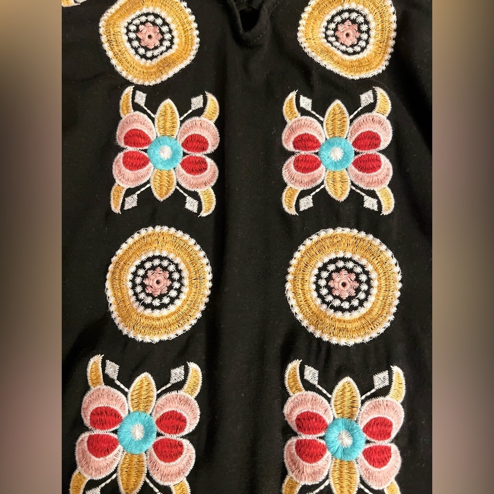 MISSLOOK Vintage Boho Geometric Floral Women Dress  Vibrant Embroidery - Picture 5 of 10